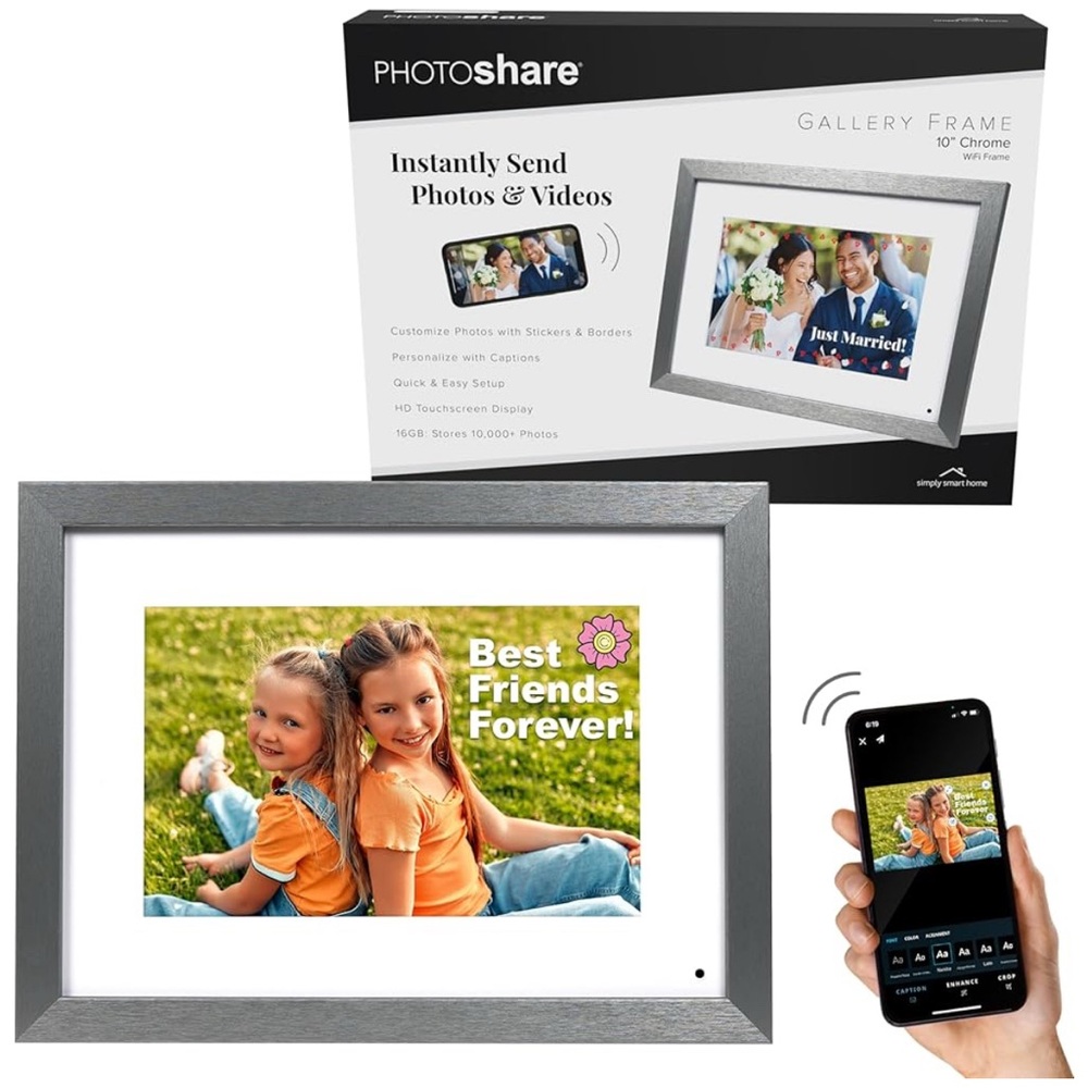 PhotoShare 10" Chrome Digital Frame